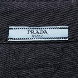 Pre Owned Prada Navy Blue Wool Drill Oversized Shirt S