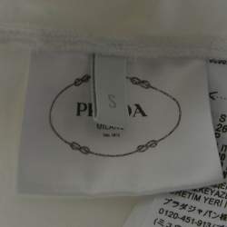 Prada White Logo Patched Detail Cotton Oversized Crew Neck T-Shirt S