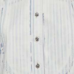 Pre Owned Prada Blue Striped Cotton Tunic Dress S