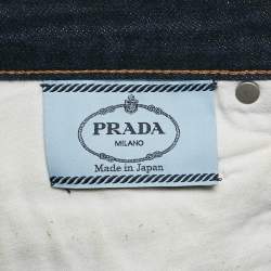Pre Owned Prada Navy Blue Denim Low Rise Jeans L Waist 35"