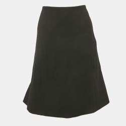 Pre Owned تنورة برادا صوف سوداء مزينة ملفوفة مقاس صغير (سمول)