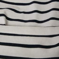 Prada White/Blue Stripe Cotton Knit Top L
