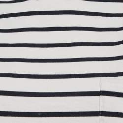 Prada White/Blue Stripe Cotton Knit Top L