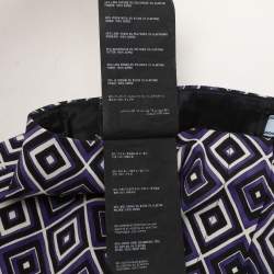 Prada Purple Diamond Print Silk And Wool Blend Pants M