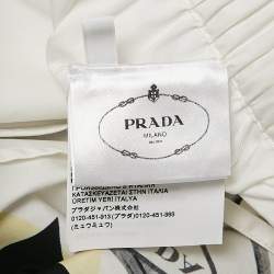 Prada White Printed Cotton Poplin Shorts L