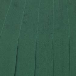 Pre Owned Prada Green Silk Pleated Mini Skirt S
