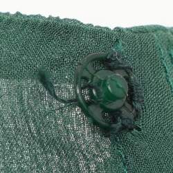 Pre Owned Prada Green Silk Pleated Mini Skirt S