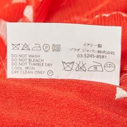 مملوكة مسبقًا Prada Red Printed Silk Sleeveless Midi Dress M