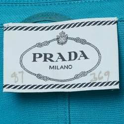Prada Blue Gabardine Cotton Single Breasted Blazer M