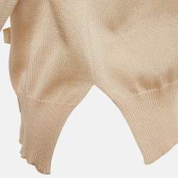 Prada Beige Cotton Knit Tie-Up Cardigan S