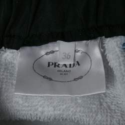Prada White Triangle Logo Plaque Terry Cotton Shorts XS