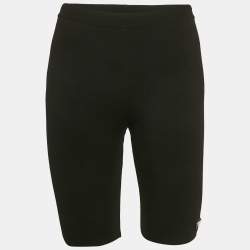 Prada Black Wool Blend Jersey Fitted Bermuda Shorts XS