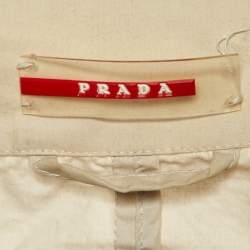 Prada Sport Cream Cotton Double Breasted Coat L