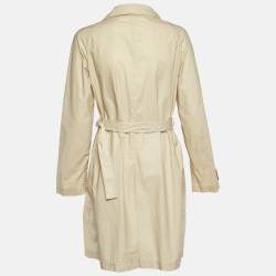 Prada Sport Cream Cotton Double Breasted Coat L