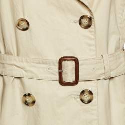 Prada Sport Cream Cotton Double Breasted Coat L