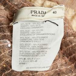 Prada Pink Sequin Embellished Halter Neck Top S