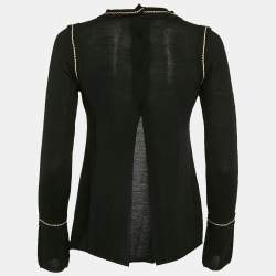 Prada Grey Knit Long Sleeve Open Back Sweater M