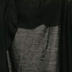 Prada Grey Knit Long Sleeve Open Back Sweater M