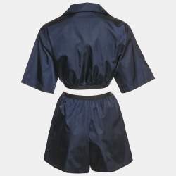 Prada Navy Blue Re-Nylon Shirt and Shorts Set S