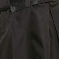 Prada Black Nylon Pouch Belted Mini Skirt M