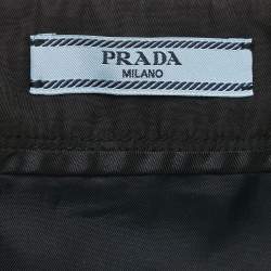 Prada Black Nylon Pouch Belted Mini Skirt M