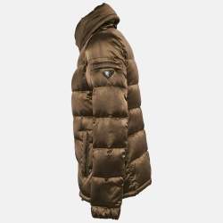 Prada Green Nylon Quilted Down Jacket M