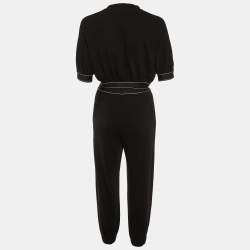 Prada Black Cotton Knit Crop Top and Pants XS