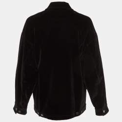Prada Black Velvet Zip-Up Jacket M