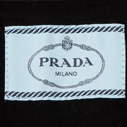 Pre Owned Prada Black Velvet Zip-Up Jacket M