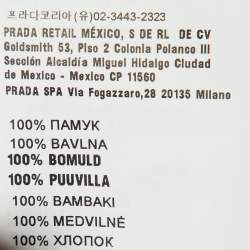 Pre Owned Prada White Cotton Triangle Logo Detail Long Sleeve T-Shirt S