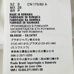 Pre Owned Prada White Cotton Triangle Logo Detail Long Sleeve T-Shirt S