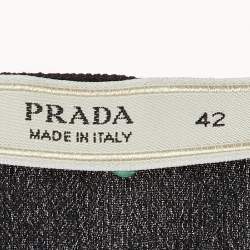 مملوك ة مسبقًا Prada Black Organza Silk Tiered Midi Skirt M