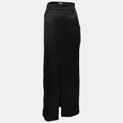 Prada Black Silk Maxi Skirt M
