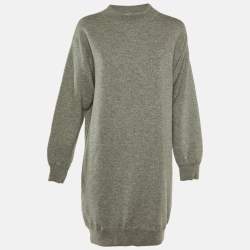 Prada Grey Cashmere Knit Sweater Dress S