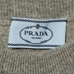 Pre Owned Prada Grey Cashmere Knit Sweater Dress S