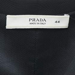 Prada Black Crepe V-Neck Mini Dress M