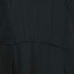 Prada Black Crepe V-Neck Mini Dress M