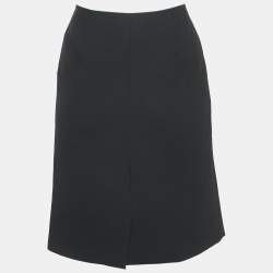 Prada Black Crepe Short Skirt M