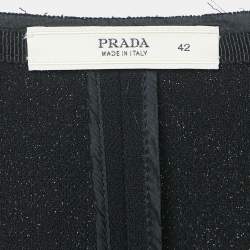 Prada Black Crepe Short Skirt M