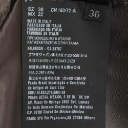 Pre Owned Prada Grey/Brown Leather and Suede Embellished Jacket XS