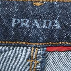 Pre Owned Prada Navy Blue Denim Skinny Jeans M Waist 27"