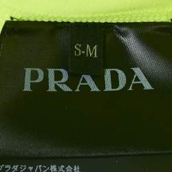 Prada Neon Green Textured Jersey Zip-Up Jacket S