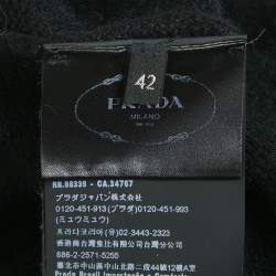 Prada Black Cashmere Patch Detail Button Front Cardigan M