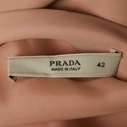 Prada Pink Satin Asymmetrical Draped Mini Shift Dress M