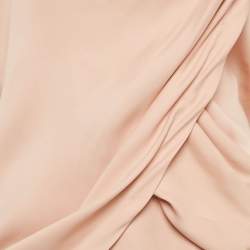 Prada Pink Satin Asymmetrical Draped Mini Shift Dress M