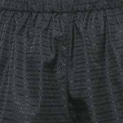 Pre Owned Prada Black Logo Jacquard Nylon Shorts M
