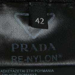 Pre Owned Prada Black Logo Jacquard Nylon Shorts M