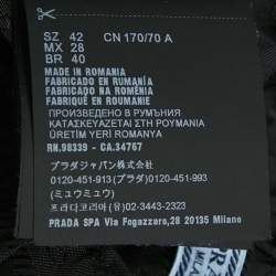 Pre Owned Prada Black Logo Jacquard Nylon Shorts M