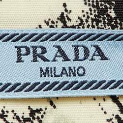 Prada White Printed Cotton Midi Wrap Skirt S/M