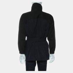 Prada Dark Blue Logo High-Neck Technical Jacket  IT Women 38